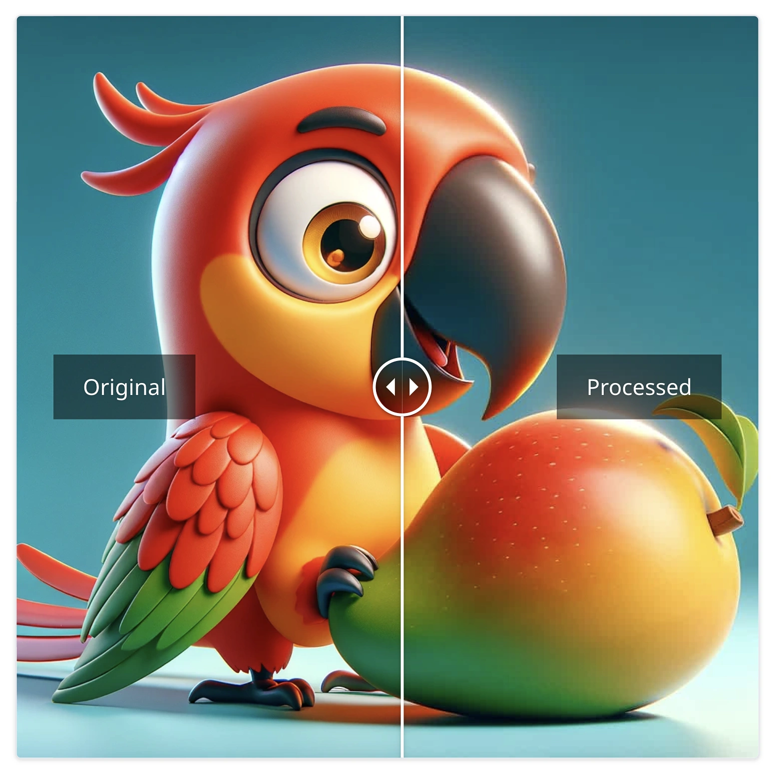 Optimole comparison slider displaying original versus compressed image